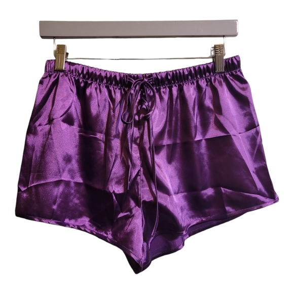 Ekouaer Silk Purple Soft Satin V-Neck 2- Piece Pajamas PJ Short Set, Size Medium - Picture 9 of 11